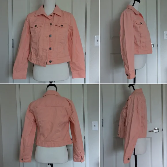 🛑NOT AVAILABLE🛑 Faded Glory peach women's denim jacket, size small (4-6) - Picture 6 of 15